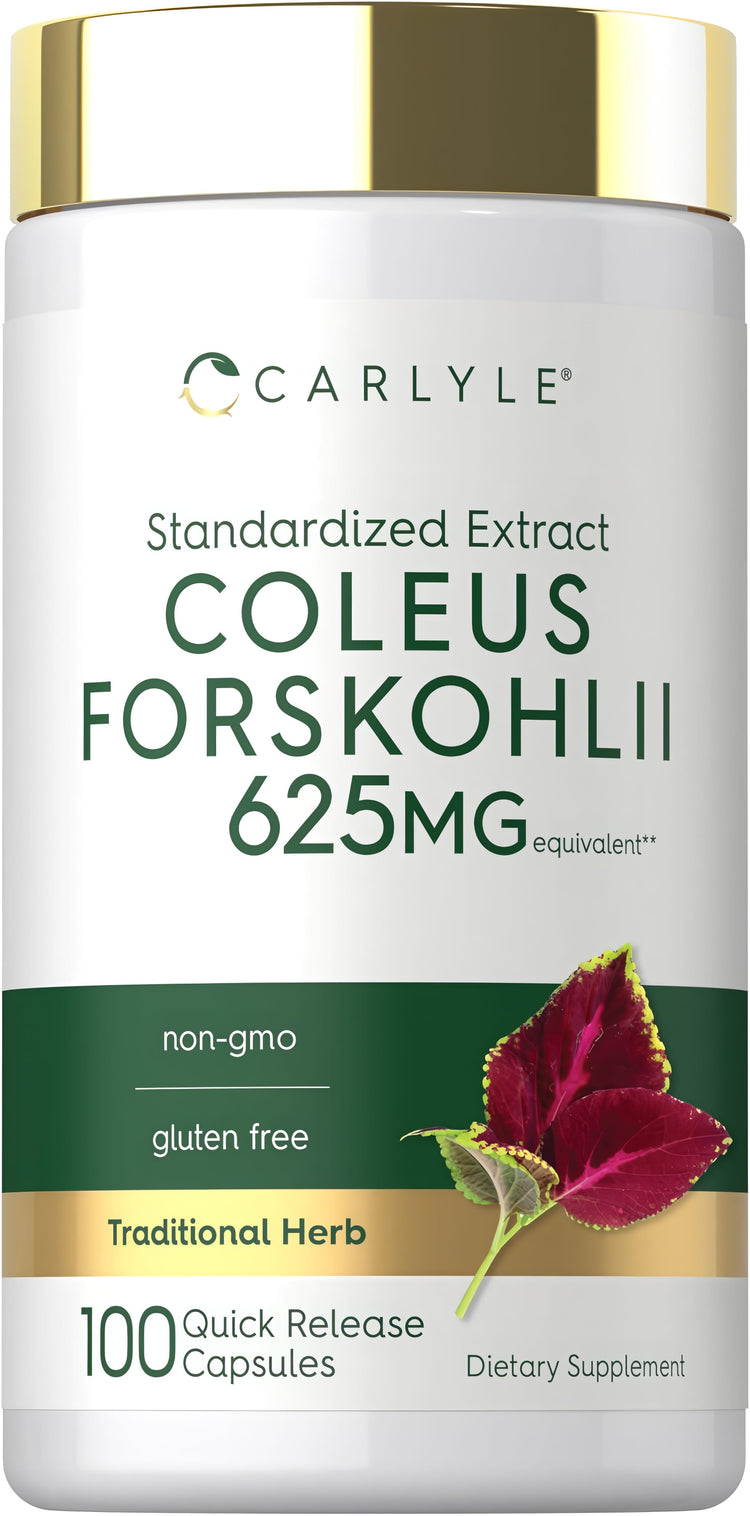Coleus Forskohlii Extract, 625 mg, 100 Quick Release Capsules Dietary Supplement, Standardized for quality.