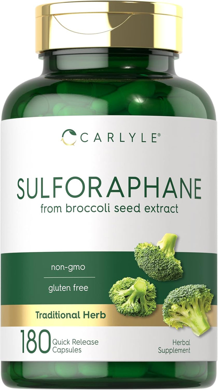 Carlyle Sulforaphane from broccoli seed extract, 180 Quick Release Capsules, non-gmo, gluten free, Traditional Herb.