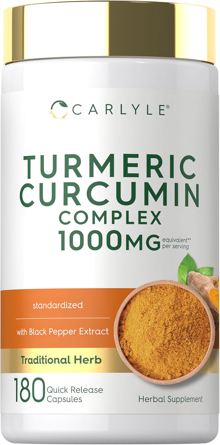 Kurkuma Curcumin mit Schwarzem Pfeffer | 180 Kapseln