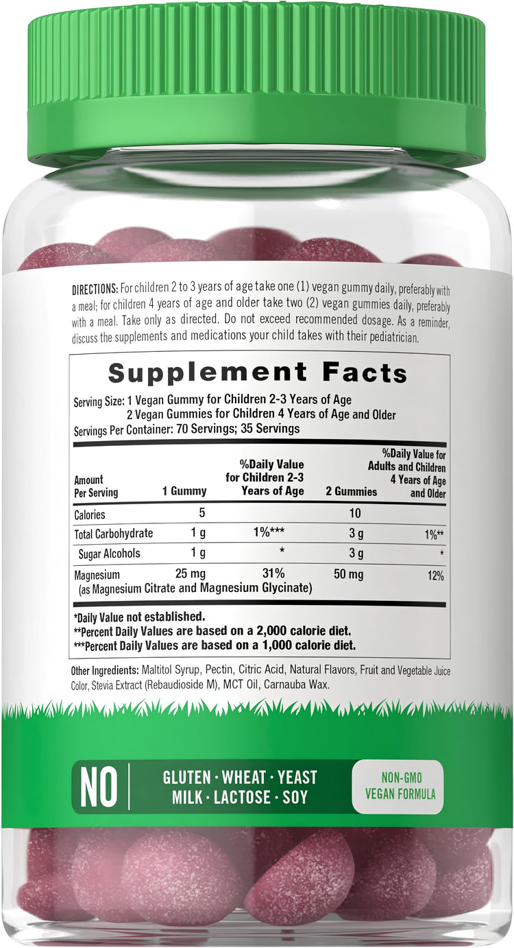 CL Lil Sprouts Magnesium Berry Gummies in a bottle containing 70 pieces available for consumption.