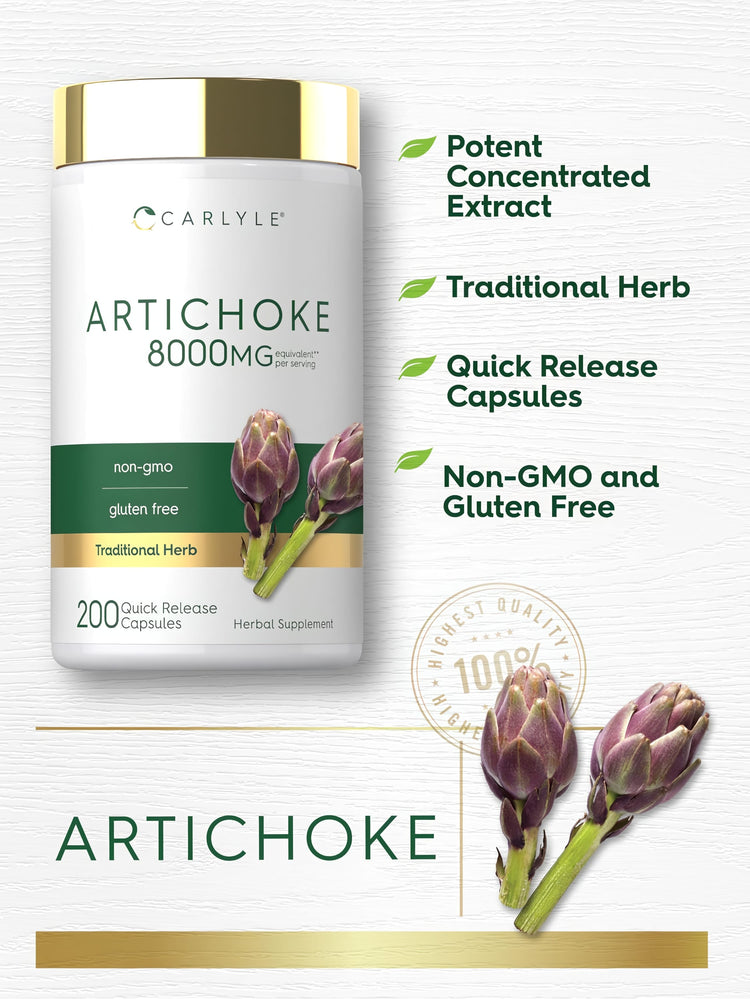 Product highlights graphic stating Potent Concentrated Extract, Traditional Herb, Quick Release Capsules, Non-GMO and Gluten Free.