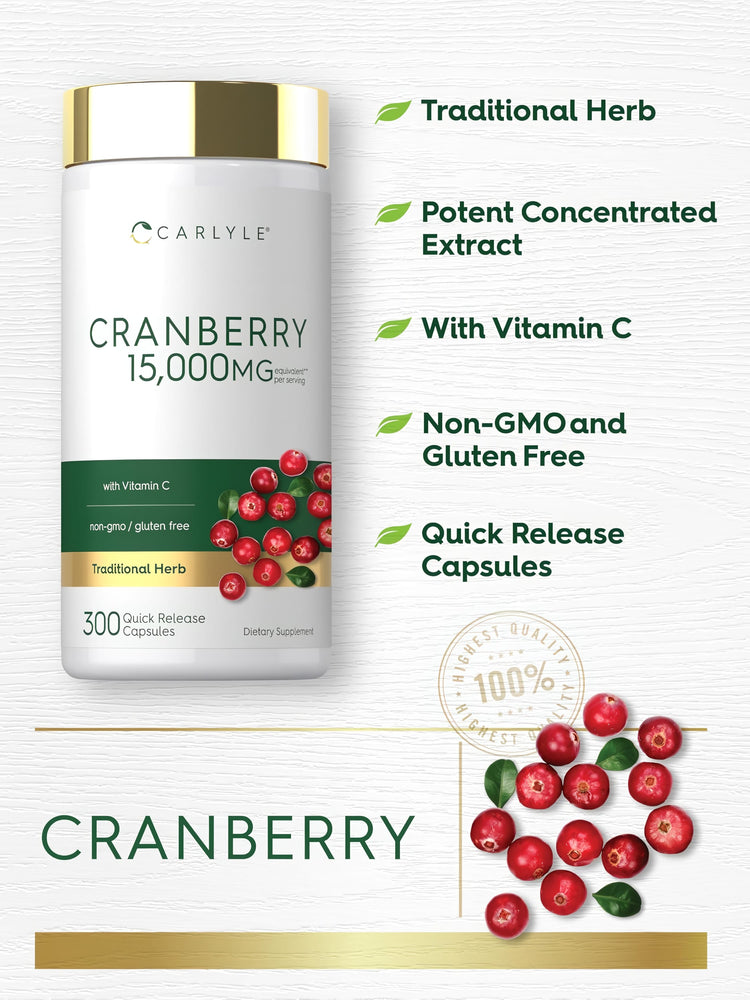 Product highlights graphic stating Traditional Herb, Potent Extract, With Vitamin C, Non-GMO, Gluten Free, Quick Release Capsules.