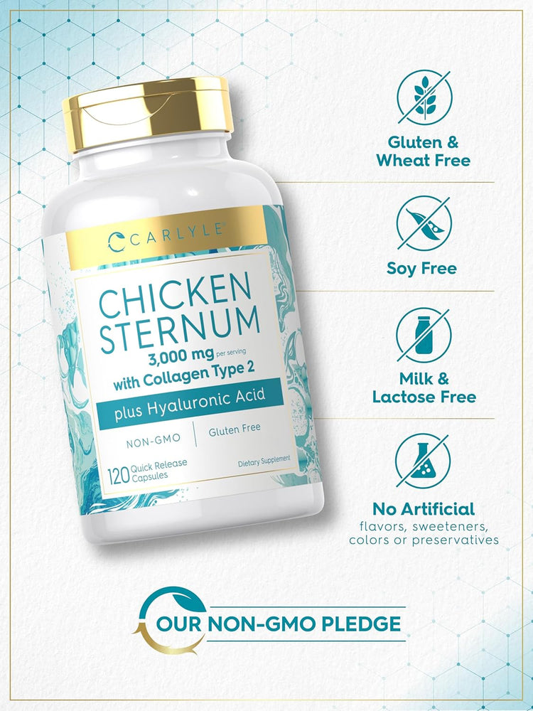 Chicken Collagen bottle: Gluten & Wheat Free, Soy Free, Milk & Lactose Free, No Artificial Flavors/Sweeteners/Colors/Preservatives, NON-GMO