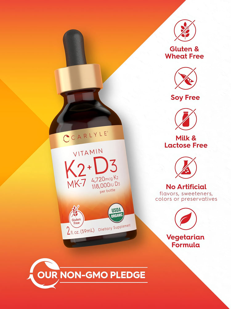 Vitamina K-2 con Vitamina D-3 | 2oz Liquido