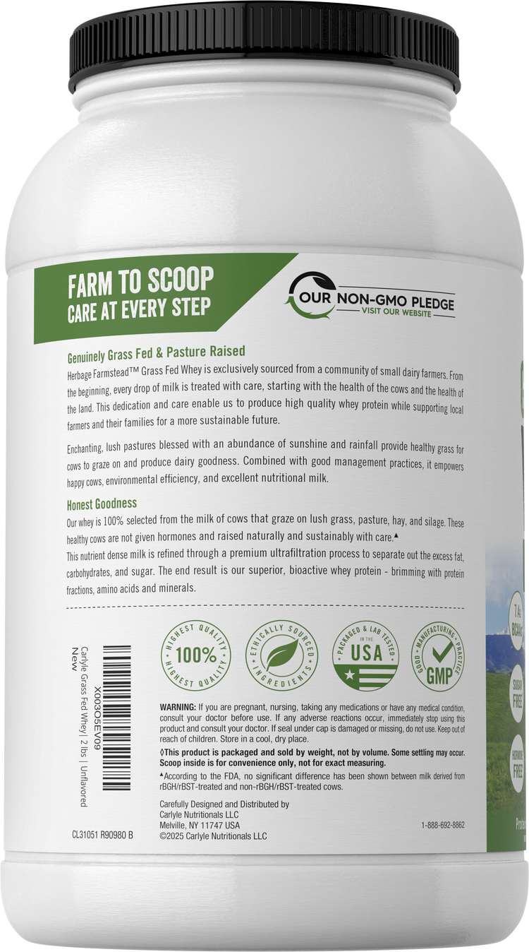 Our Non-GMO Pledge, and quality badges indicating 100% Finest Ingredients, Premium Quality, Proudly Made in USA, and GMP Good Manufacturing Practice.