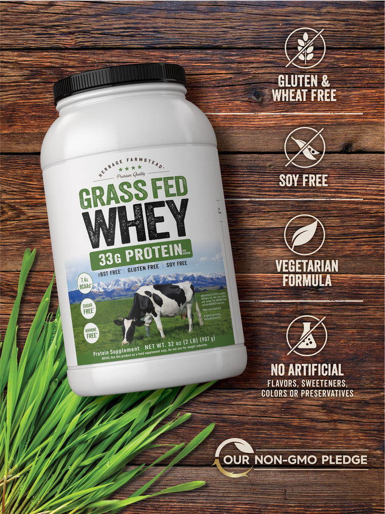 Bottle with icons indicating Gluten & Wheat Free, Soy Free, Vegetarian Formula, No Artificial Flavors, Sweeteners, Colors or Preservatives, and Our Non-GMO Pledge.