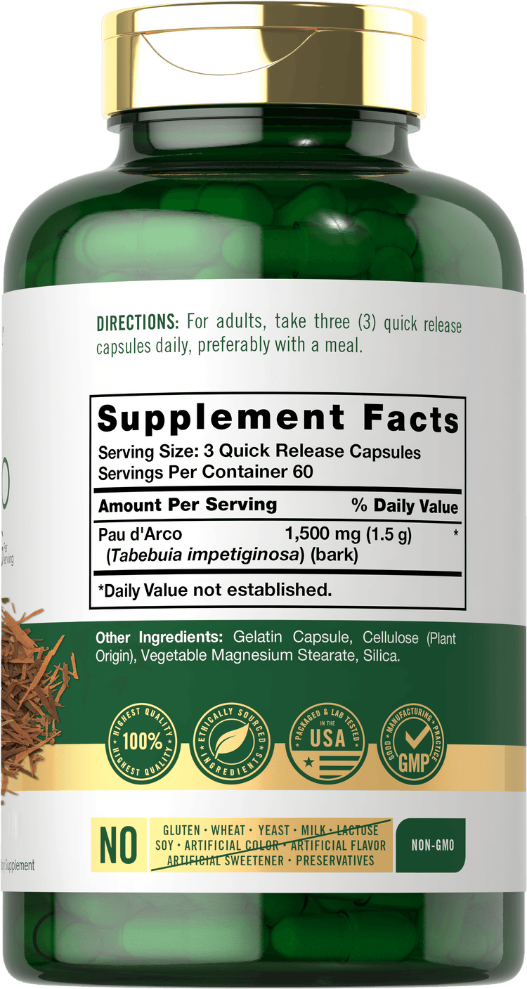 Pau D'Arco 1500 mg par portion | 180 Capsules
