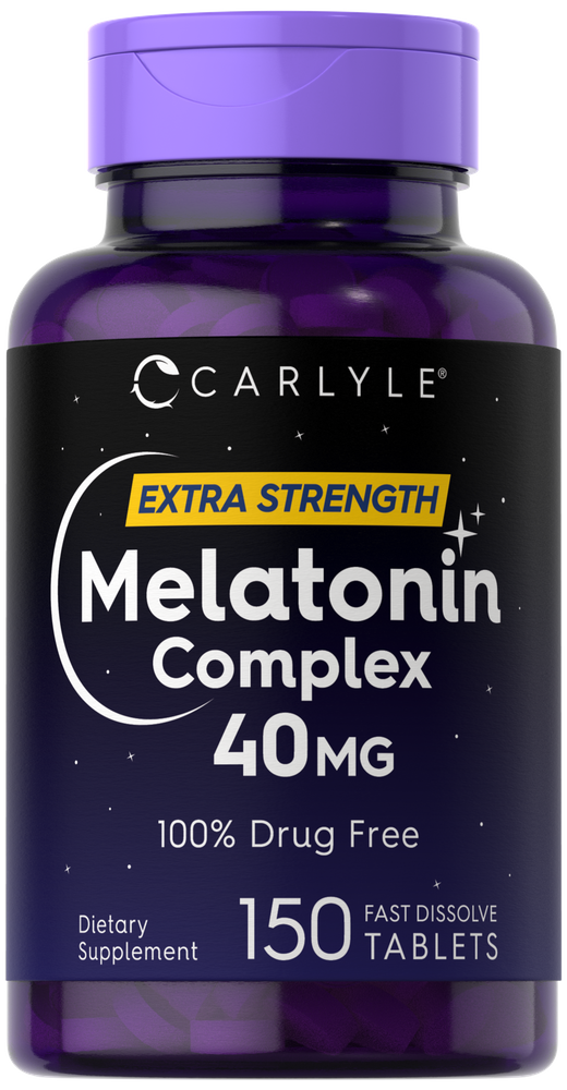 Carlyle Melatonin Complex 40mg, 150 tablets that dissolve quickly.