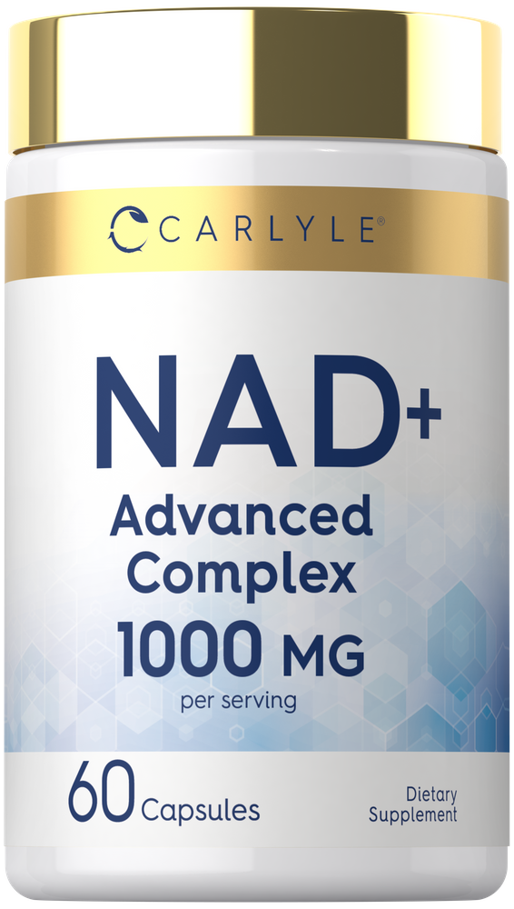 NAD+ Advanced Complex provides 1000 MG per serving and comes in a bottle of 60 capsules for optimal health support.