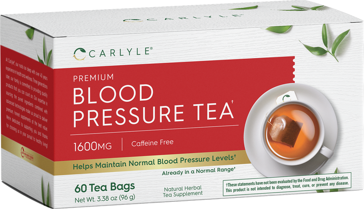 Box of CL Blood Pressure Herb Tea with 60 tea bags, each 1600 mg, total net weight 3.38 oz (96 g).