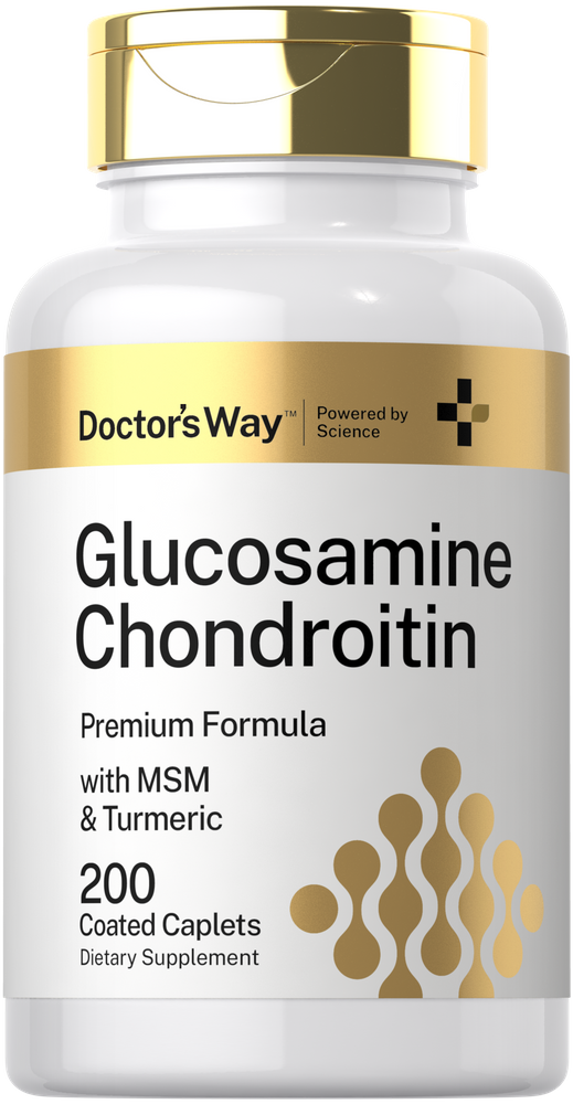 Doctor's Way Glucosamine Chondroitin bottle displaying 200 coated caplets.