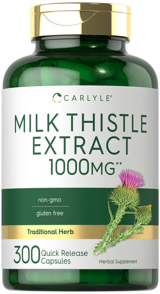 Milk Thistle Extract 1000mg, 300 capsules, quick release formula.