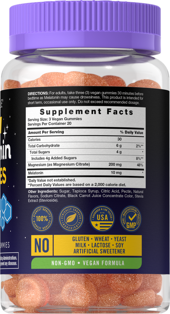 Hand holding Carlyle Calm Sleep Melatonin + Magnesium 60 Gummies bottle.