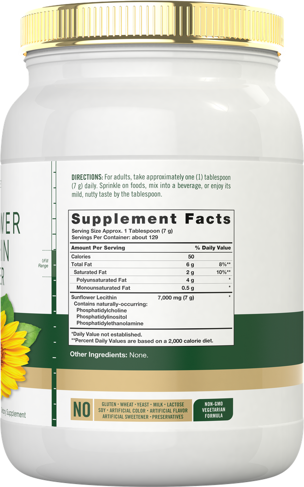 Lecitina di Girasole | Polvere da 32oz