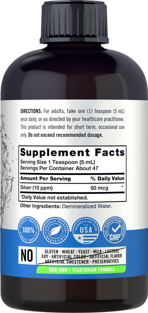 A bottle of Carlyle Silver Solutions Liquid, 8 fl oz, is shown.