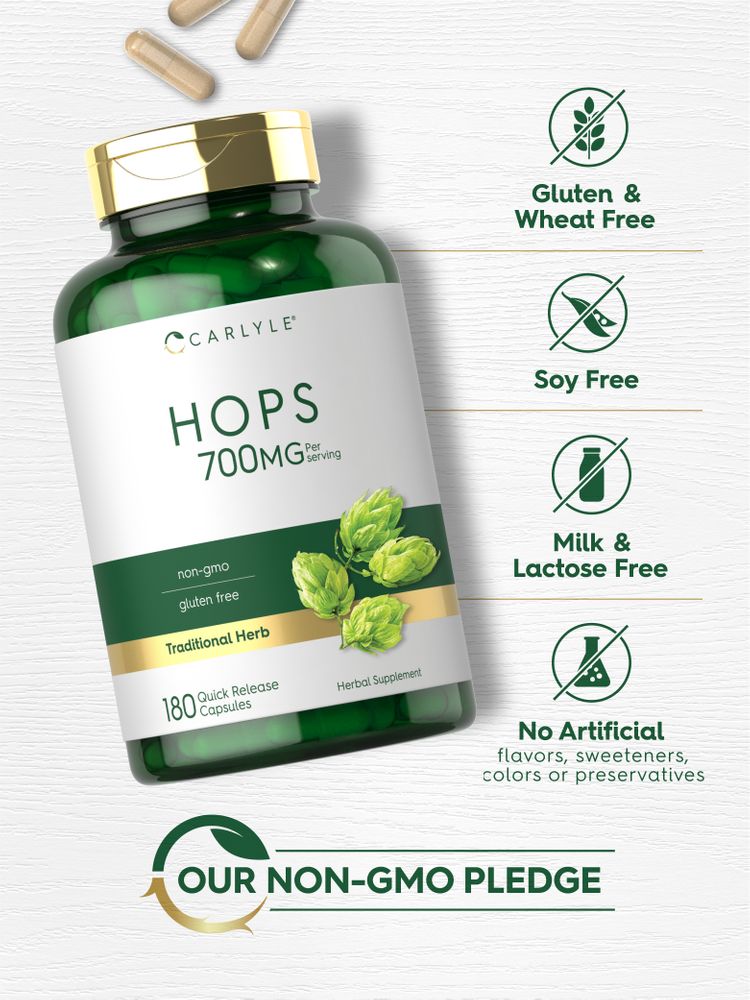 Hand holding Multiple Hops 700 mg Quick Release Capsules bottle, showing bulk size.