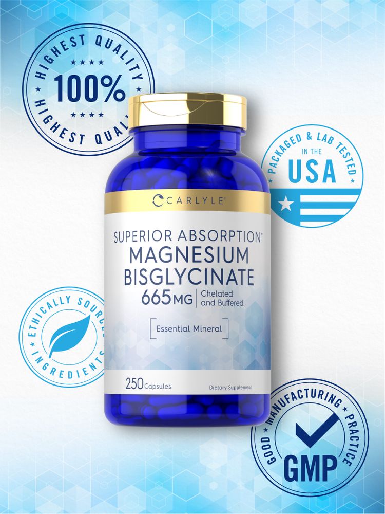 Infographic stating 100% highest quality, packaged and lab tested in USA, ethically sourced ingredients, GMP certified.