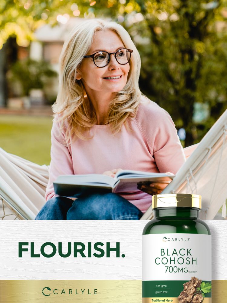 Carlyle Black Cohosh Root 700 mg, 300 capsules bottle on display.