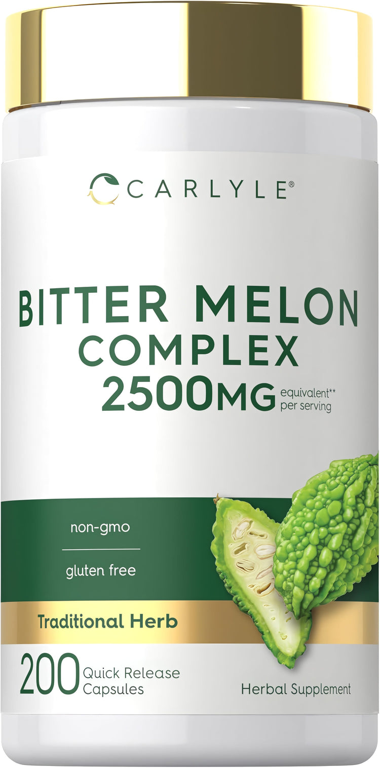 Carlyle Bitter Melon Complex 2500mg equivalent per serving, 200 Quick Release Capsules, non-gmo, gluten free, Herbal Supplement.