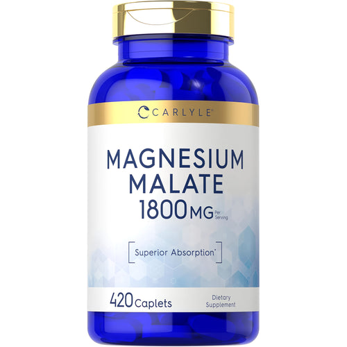 View 1 Bottle of Magnesium Malate with 1800 MG per serving, containing 420 caplets.