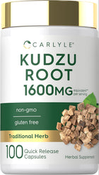 Carlyle Kudzu Root 1600MG per serving, 100 Quick Release Capsules. Non-GMO and gluten-free supplement.