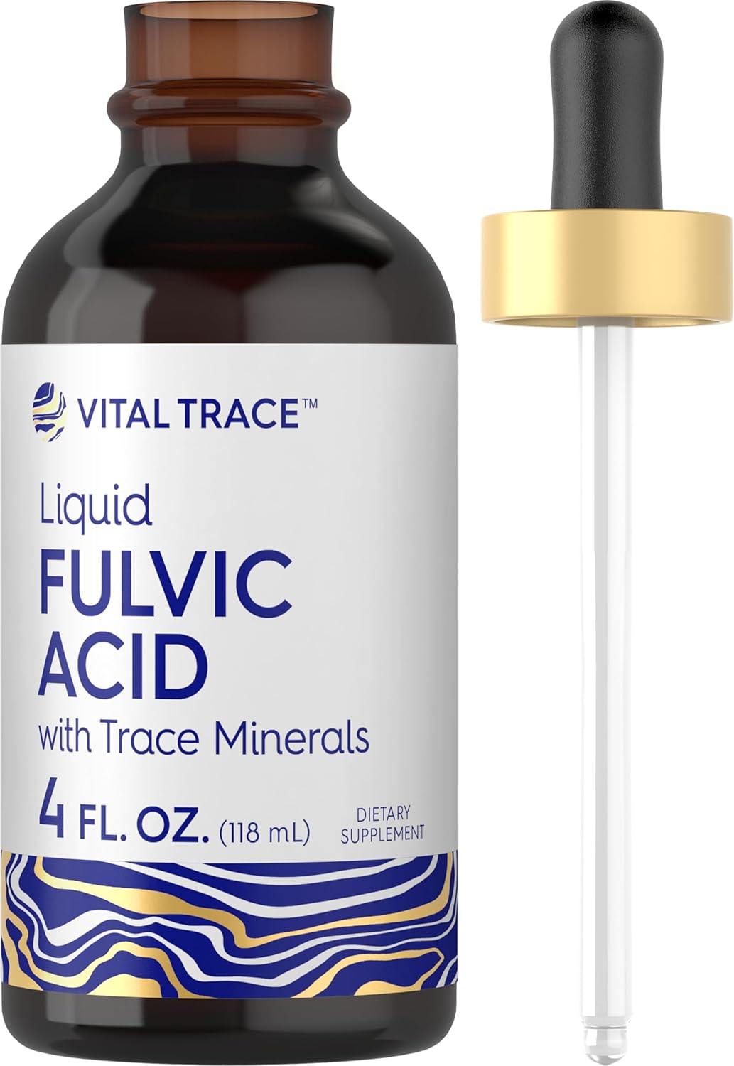 Liquid Fulvic Acid with Trace Minerals dietary supplement, 4 fl oz (118 mL) bottle.