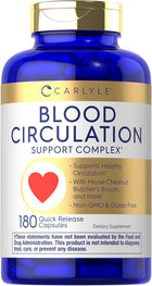 Carlyle Blood Circulation Support Complex with 180 quick-release capsules in a bottle.