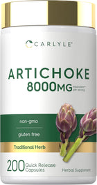 Artichoke supplement with 8000MG equivalent per serving in 200 quick-release capsules.