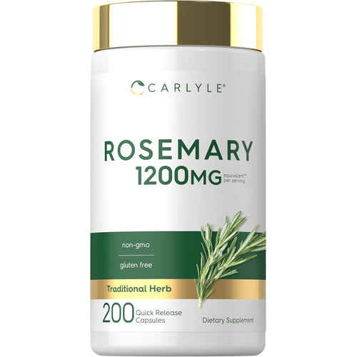 View 1 Carlyle Rosemary capsules, 1200 mg per serving, 200 quick release, non-GMO, gluten-free.