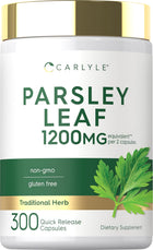 Parsley Leaf 1200 mg, 300 quick release capsules for herbal supplement support in a convenient bottle.