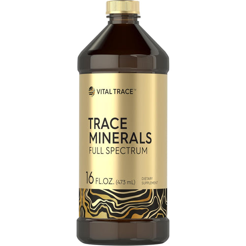 View 1 Vital Trace Trace Minerals Full Spectrum Liquid 16 FL.OZ. (473 mL) Dietary Supplement bottle.