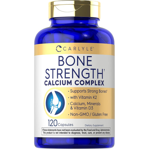 View 1 Bone Strength Calcium Complex bottle containing 120 capsules to support bone health and strength.