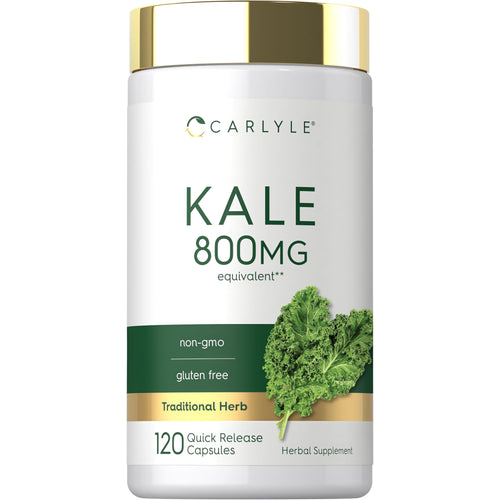 View 1 Kale 800 mg equivalent quick release capsules, 120 count, non-GMO, gluten free, traditional herb herbal supplement.