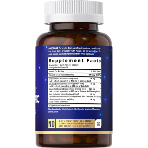 View 2 Supplement Facts panel displayed for Carlyle Genius Nootropic 90 Capsules, detailing ingredients and nutritional information for the product.