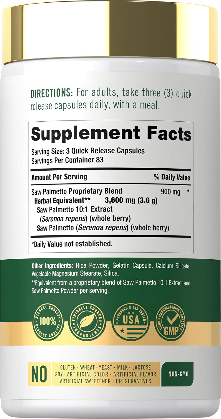 Saw Palmetto Extract | 250 Capsules