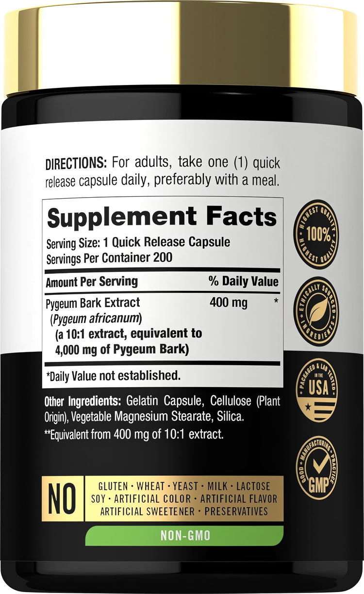 Écorce de Pygeum Africanum 4000mg | 200 Capsules