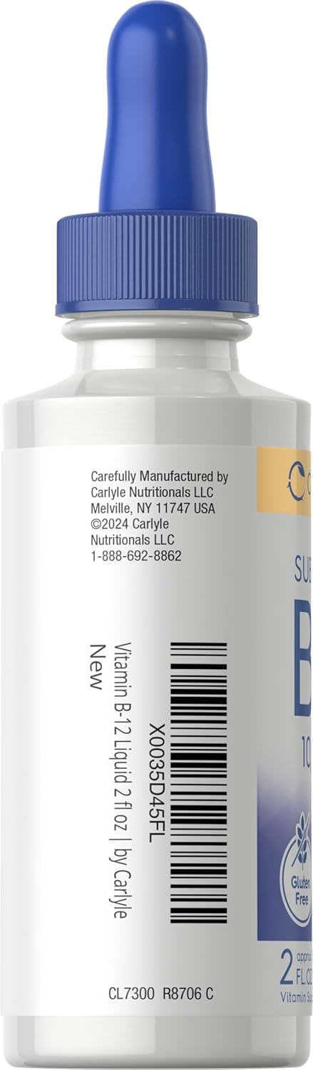 Vitamin B-12 Liquid supplement, 10,000 mcg, in a 2 fl oz bottle, perfect for boosting energy and supporting overall wellness.