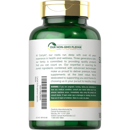View 3 CL Sulforaphane capsules from broccoli, 180 count, dietary supplement.