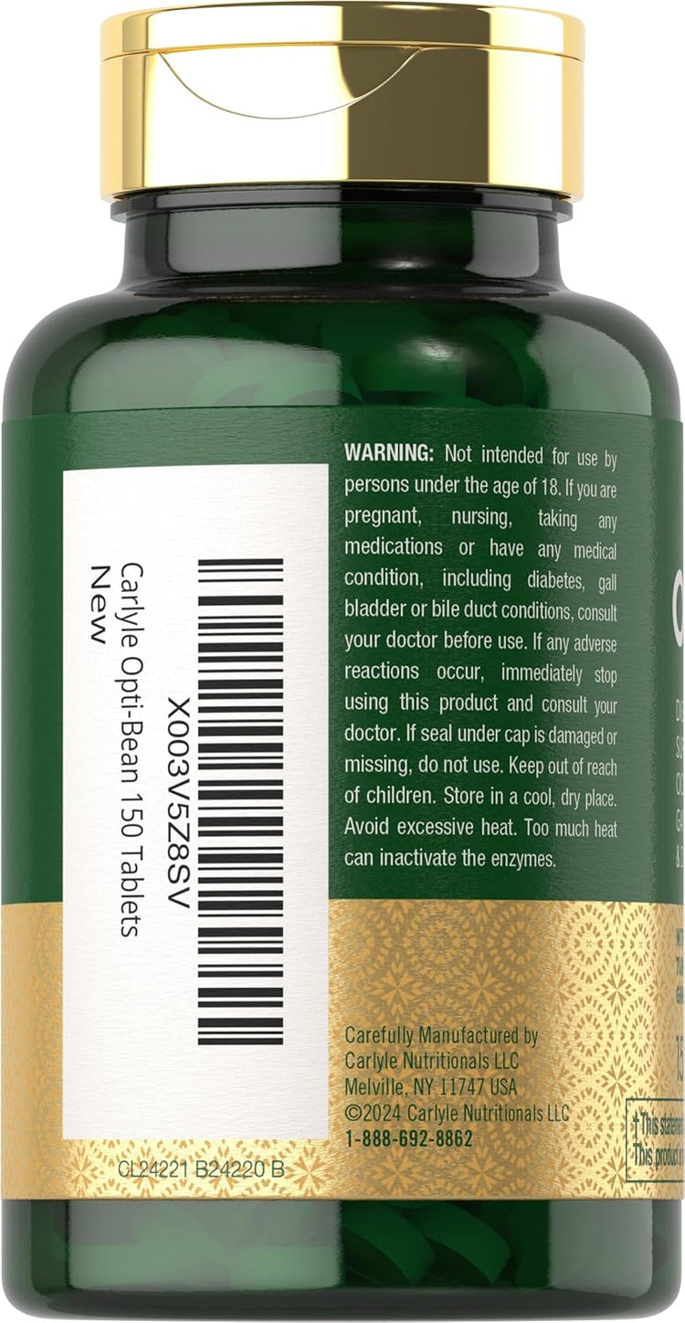 Carlyle Opti-Bean supplement bottle containing 150 tablets.