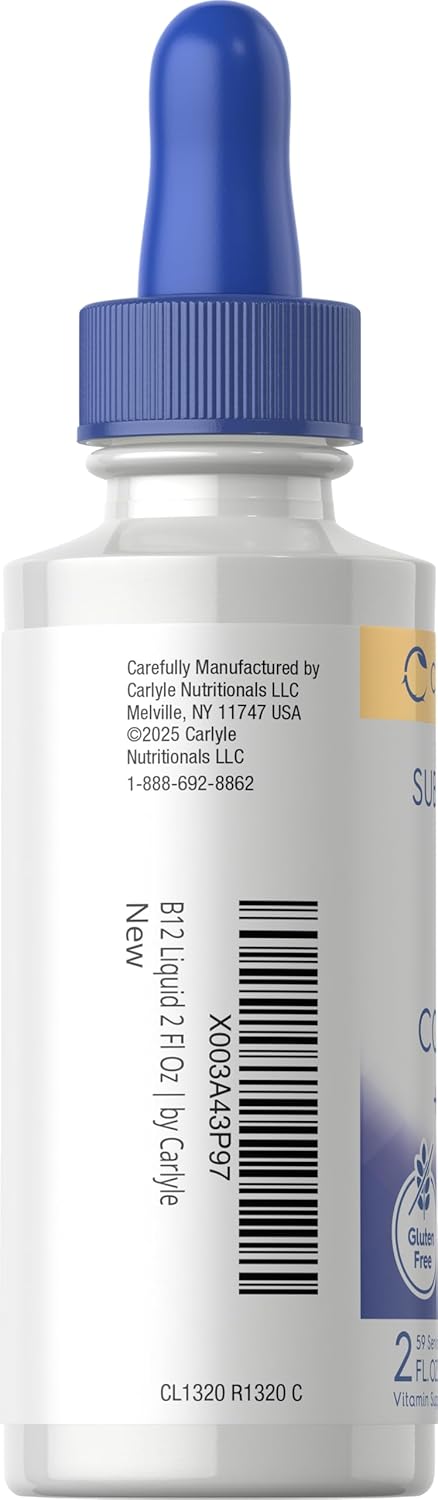 Carlyle Sublingual B Complex with B12 Liquid, 2 Fl Oz bottle displayed.