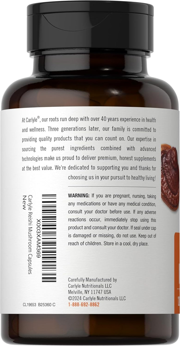Carlyle Reishi Mushroom Capsules product featured in the image.