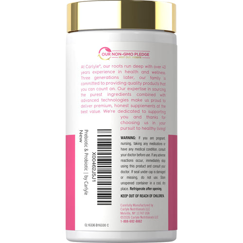 View 3 CL Carlyle offers Prebiotic & Probiotic 50 Capsules, supporting digestive health and balance, in a convenient daily supplement.