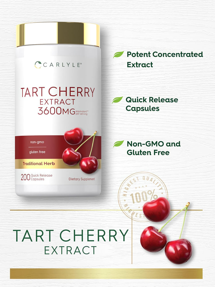 Extracto de Cereza Ácida 3600mg por porción | 200 Cápsulas