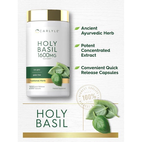 View 4 Product highlights graphic stating Ancient Ayurvedic Herb, Potent Concentrated Extract, Convenient Quick Release Capsules.