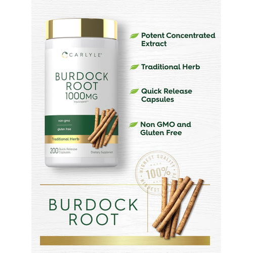 View 4 Product highlights graphic stating Potent Concentrated Extract, Traditional Herb, Quick Release Capsules, Non GMO, Gluten Free.