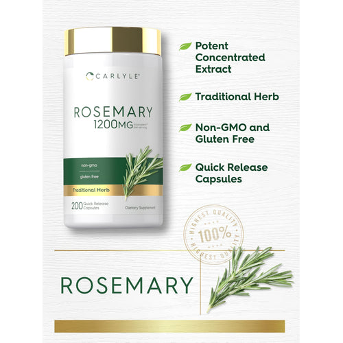 View 4 Product highlights graphic stating Potent Concentrated Extract, Traditional Herb, Non-GMO and Gluten Free, Quick Release Capsules.