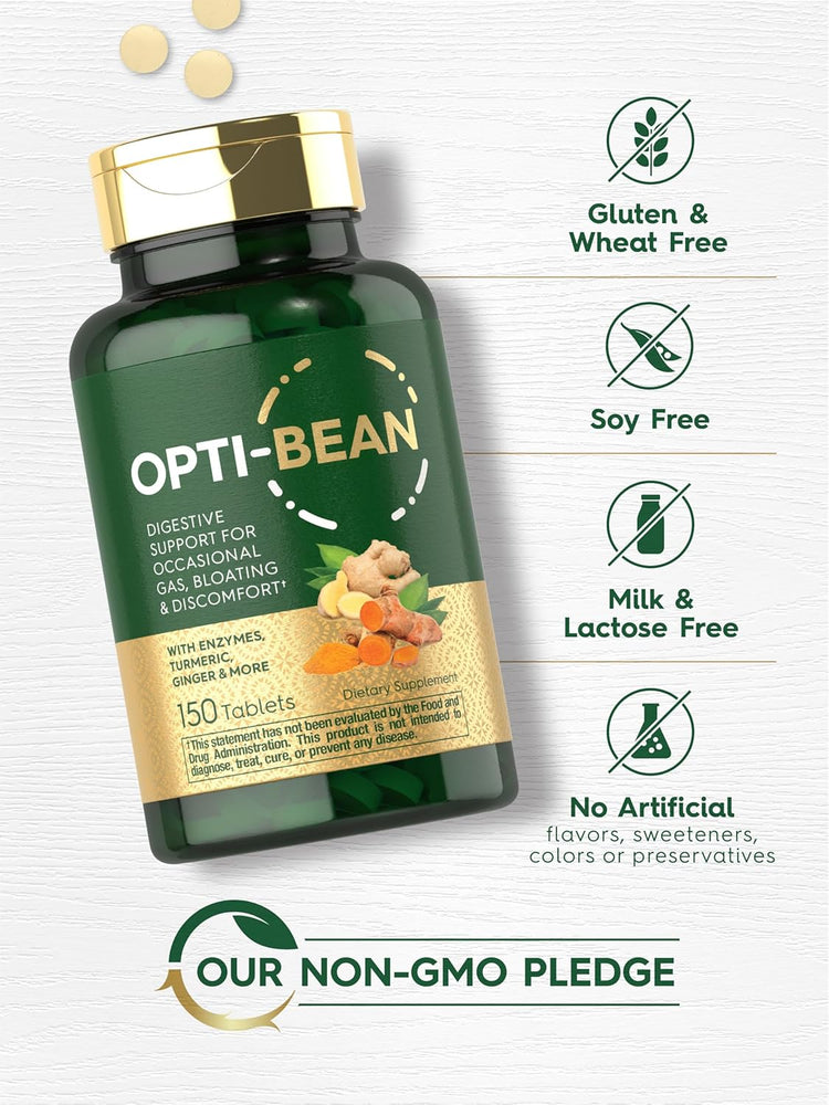 Opti-Bean bottle: Gluten & Wheat Free, Soy Free, Milk & Lactose Free, No Artificial Flavors/Sweeteners/Colors/Preservatives, Non-GMO