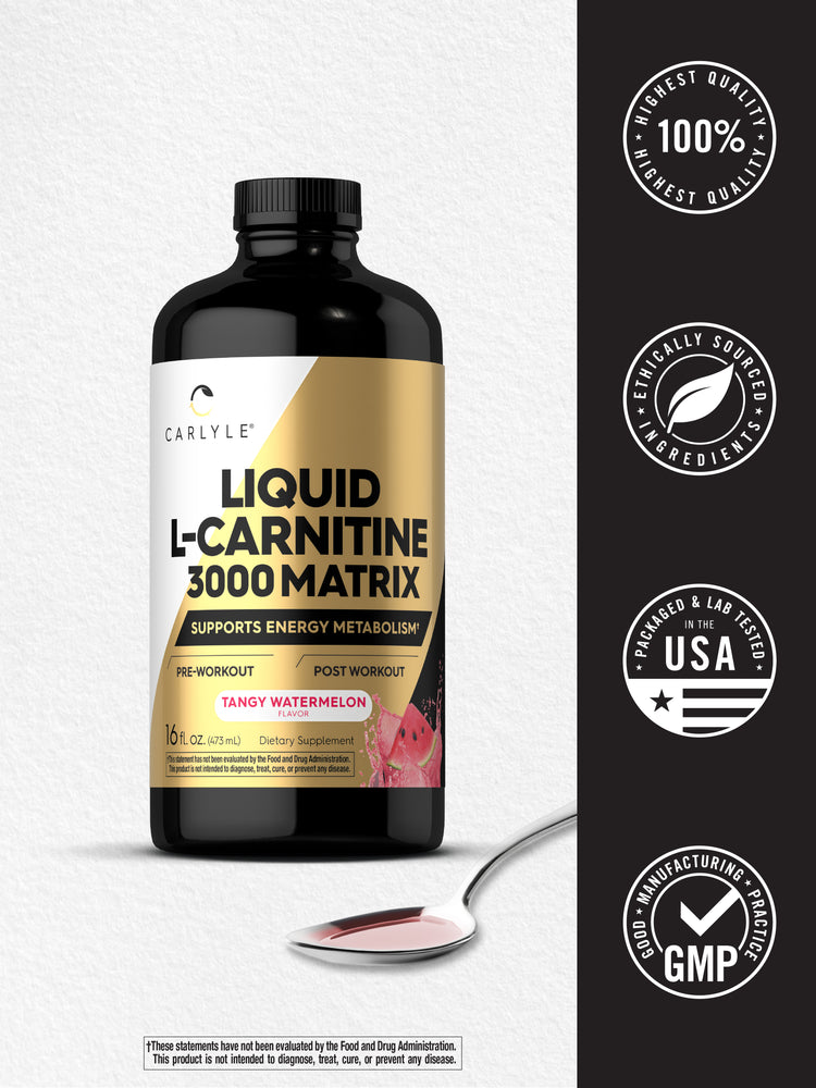 Bottle with spoon and graphic stating Highest Quality 100%, Eternally Sourced Ingredients, Packaged & Lab Tested in USA, Good Manufacturing Practice GMP.