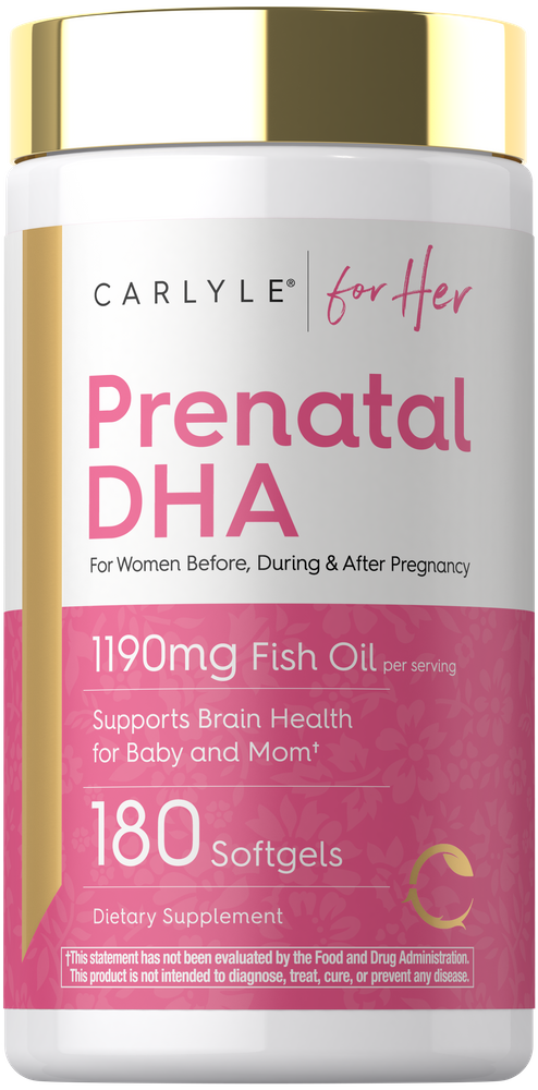 180 softgels of Prenatal DHA with 1190mg of fish oil per serving.