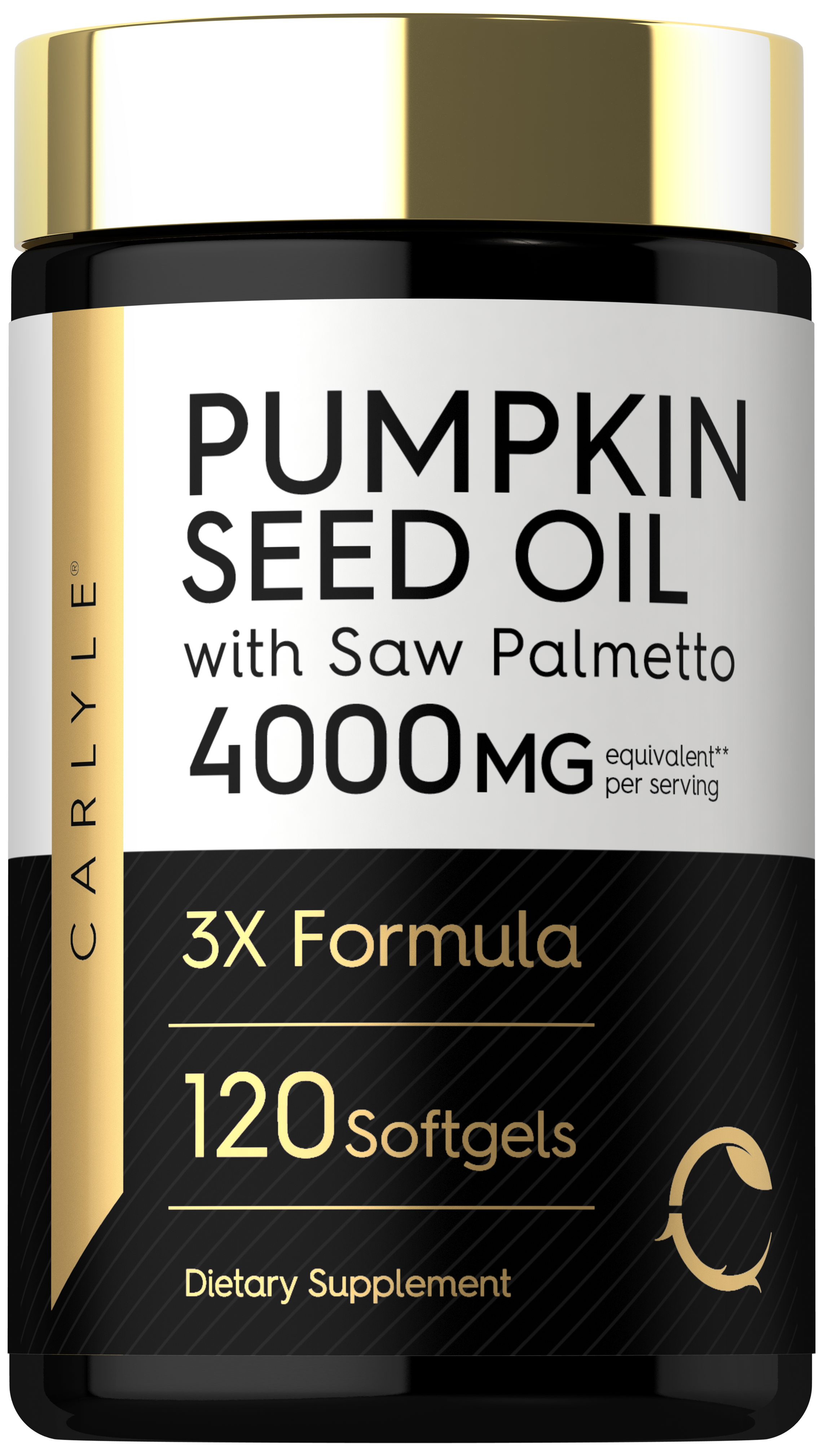 Pumpkin Seed Oil with Saw Palmetto 4000MG per serving, 3X Formula, 120 Softgels, Dietary Supplement.